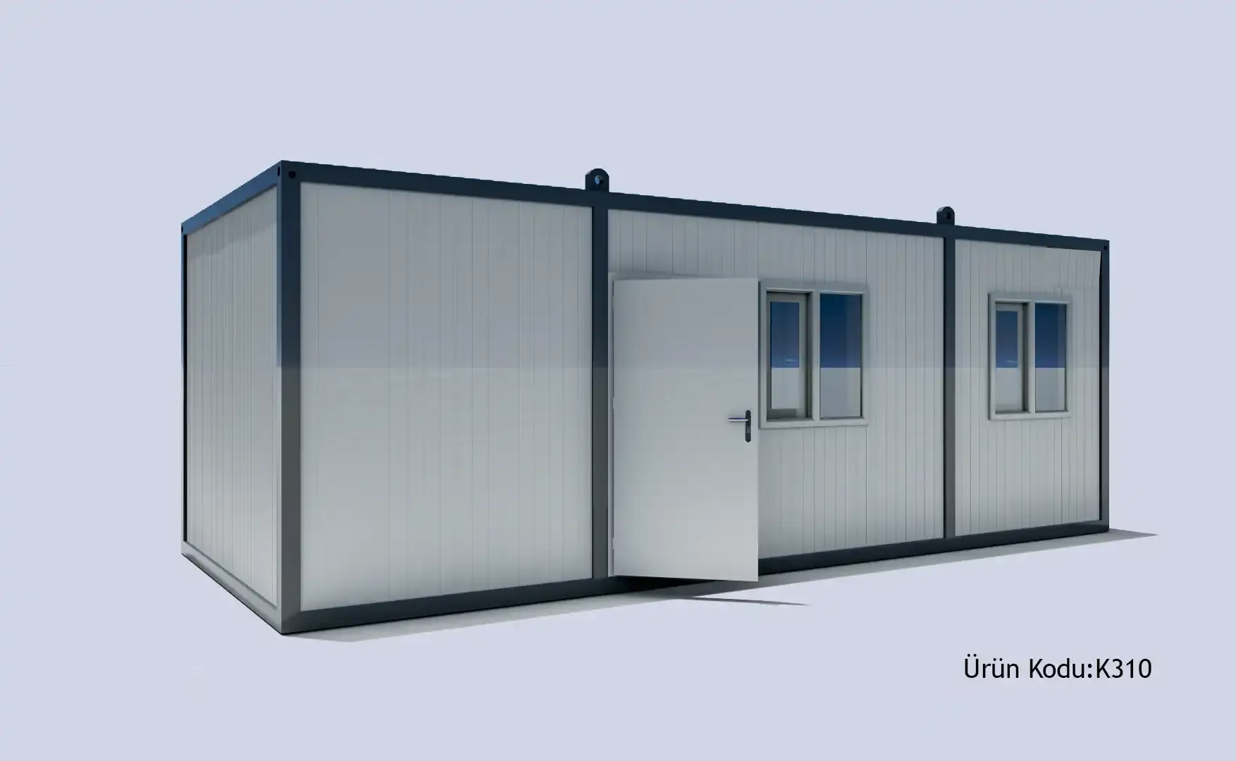 300x700 K310-A İki Oda Konteyner Wc-Duş-Mutfak