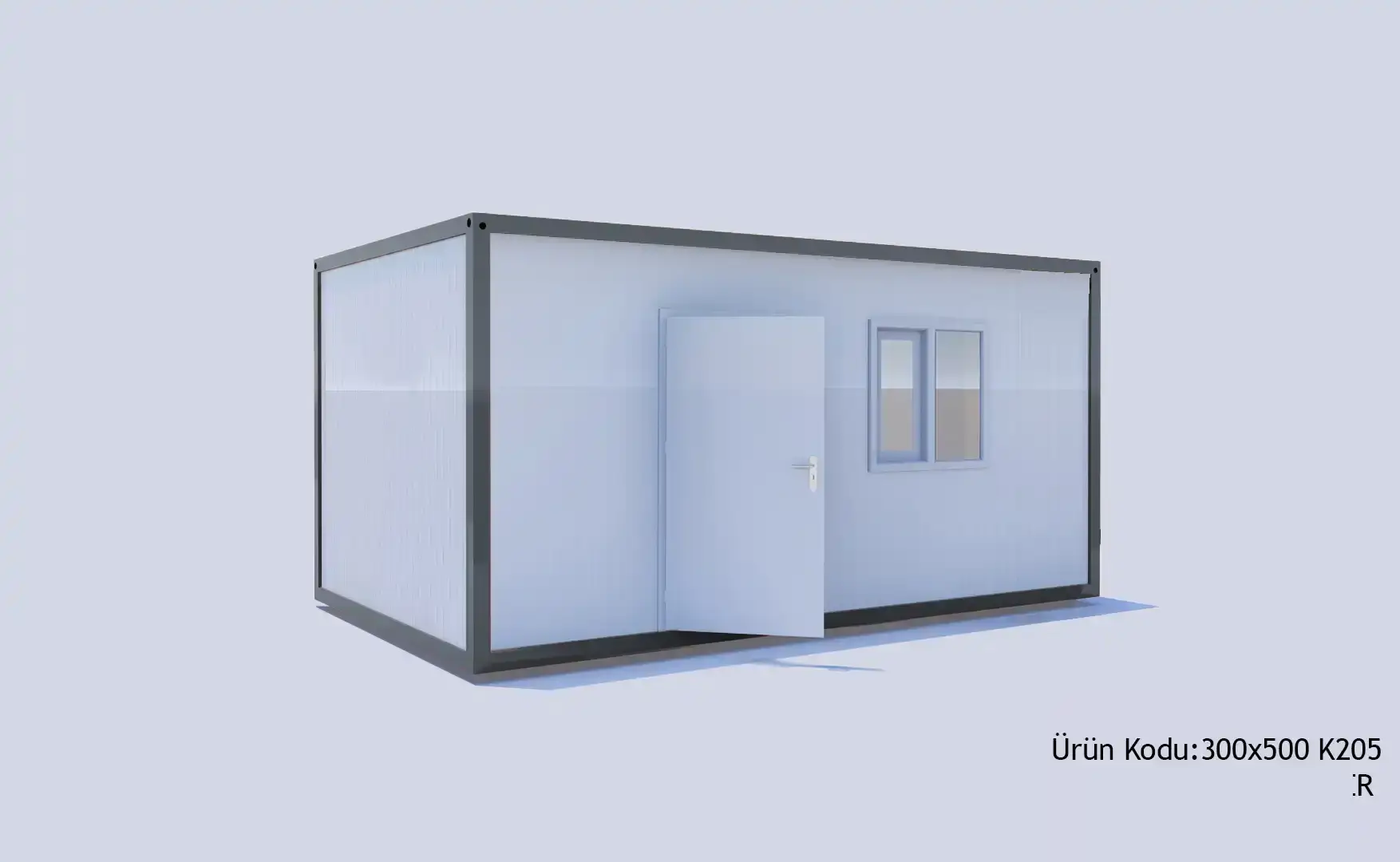 300x500 K205 Tek Oda Konteyner Wc-Duş-Mutfak