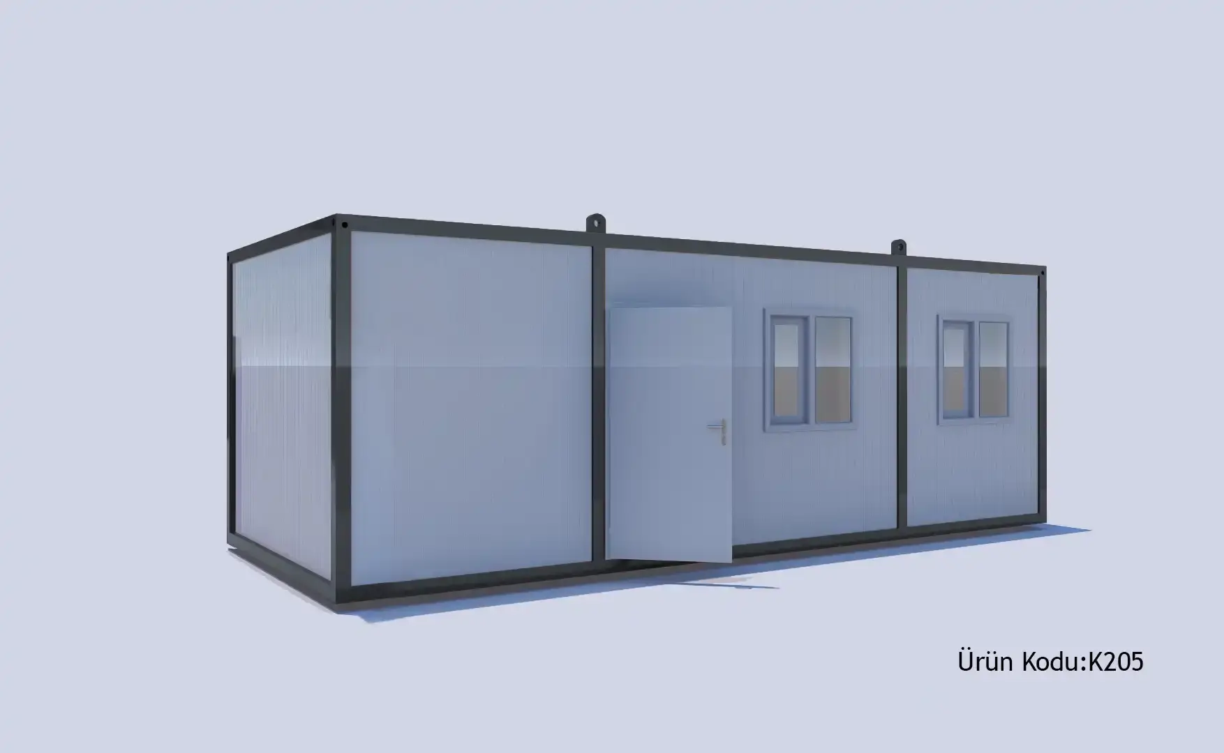 300x700 K205 Tek Oda Konteyner Wc-Duş-Mutfak